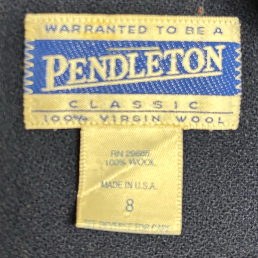 VTG Pendleton Navy Blue Double-Breasted Blazer 100% Wool Womens Size 8 Classic - Picture 5 of 10